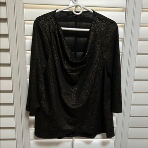Zac & Rachel Black Top with Gold Accents
